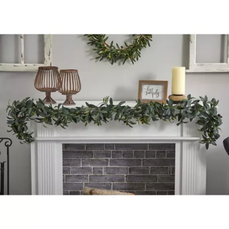 Nearly Natural 6.5ft Olive Thanksgiving Indoor Garland