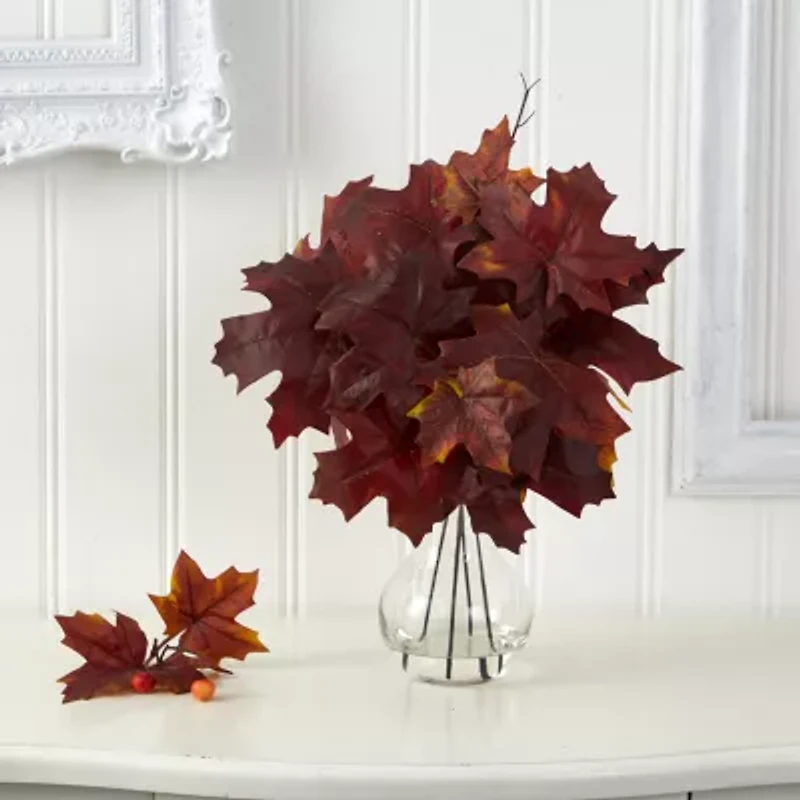 Nearly Natural Maple Leaf Faux In Planter Artificial Plant