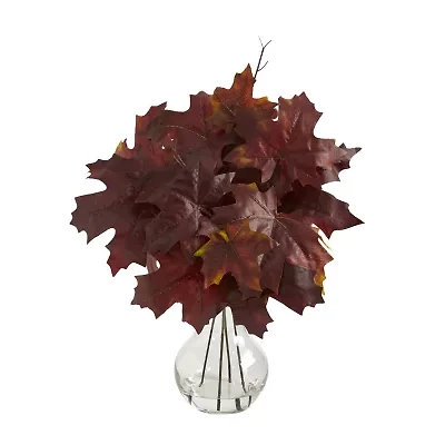 Nearly Natural Maple Leaf Faux In Planter Artificial Plant