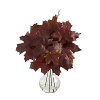 Nearly Natural Maple Leaf Faux In Planter Artificial Plant