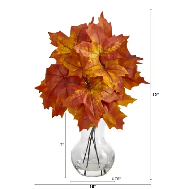 Nearly Natural Maple Leaf Faux Planter Artificial Plant