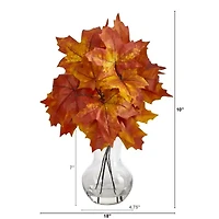 Nearly Natural Maple Leaf Faux Planter Artificial Plant