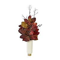 Nearly Natural 38" Faux Magnolia Leaf & Berry Artificial Plant