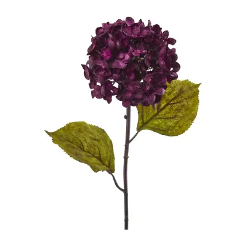 Nearly Natural "22"" Faux Hydrangea Purple Stem Set" Artificial Flowers