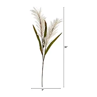 Nearly Natural "30"" Faux Sorghum Beige Stem Set" Artificial Flowers