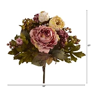 Nearly Natural Set Of 2 Peony Artificial Flowers