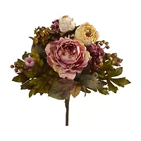 Nearly Natural Set Of 2 Peony Artificial Flowers