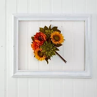 Nearly Natural Set Of 2 Peony Sunflower Artificial Flowers