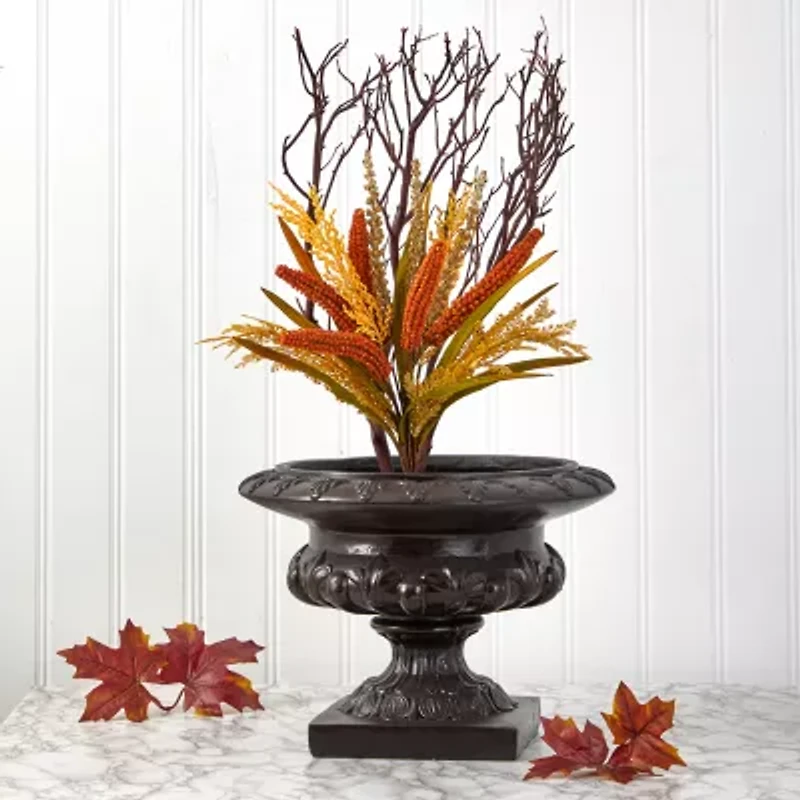 Nearly Natural Set Of 3 Sorghum Art Bush Artificial Flowers