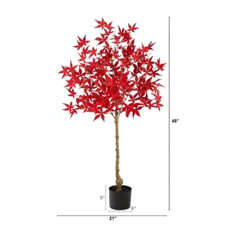 Nearly Natural 4ft Autumn Maple Fall Artificial Plant