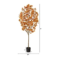 Nearly Natural 6ft Autumn Eucalyptus Artificial Plant