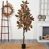 Nearly Natural 6ft Fall Magnolia Artificial Plant