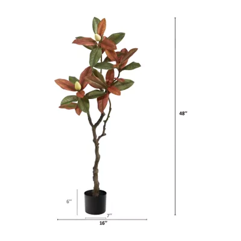 Nearly Natural 4ft Fall Magnolia Artificial Plant
