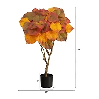 Nearly Natural 3ft Autumn Umbrella Ficus Artificial Plant