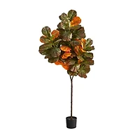Nearly Natural 6ft Autumn Fiddle Leaf Artificial Plant