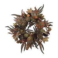Nearly Natural 28" Autumn Pumpkin Wreath
