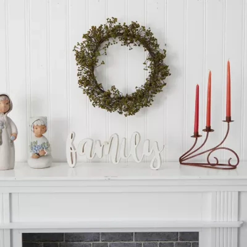 Nearly Natural 20" Autumn Gypsophila Artificial Wreath