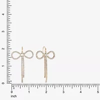 Bijoux Bar Womens Glass Bow Drop Earrings