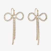 Bijoux Bar Womens Glass Bow Drop Earrings