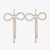 Bijoux Bar Womens Glass Bow Drop Earrings