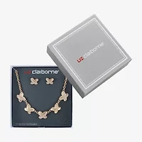Liz Claiborne Collar Necklace And Stud Earring Womens Glass 2-pc. Jewelry Set