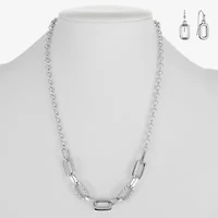 Liz Claiborne Link Necklace And Drop Earring Womens Glass 2-pc. Jewelry Set