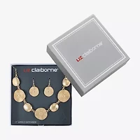 Liz Claiborne Collar Necklace And Drop Earring Womens Round 2-pc. Jewelry Set