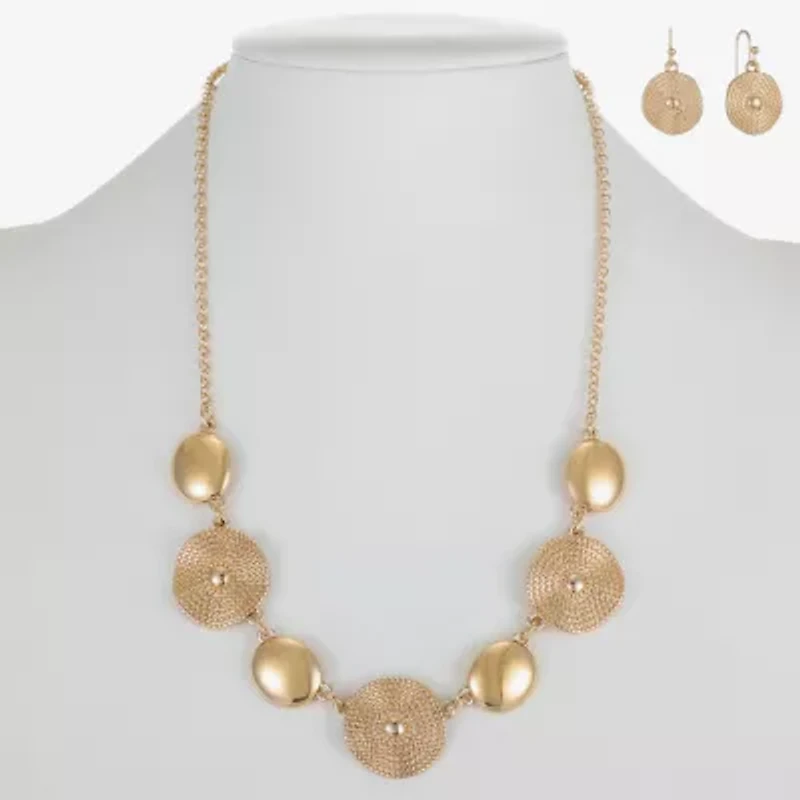 Liz Claiborne Collar Necklace And Drop Earring Womens Round 2-pc. Jewelry Set