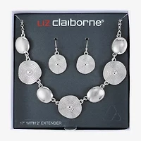 Liz Claiborne Collar Necklace And Drop Earring Womens Round 2-pc. Jewelry Set