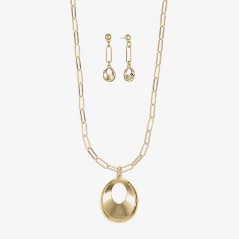 Liz Claiborne Pendant Necklace And Drop Earring Womens 2-pc. Jewelry Set