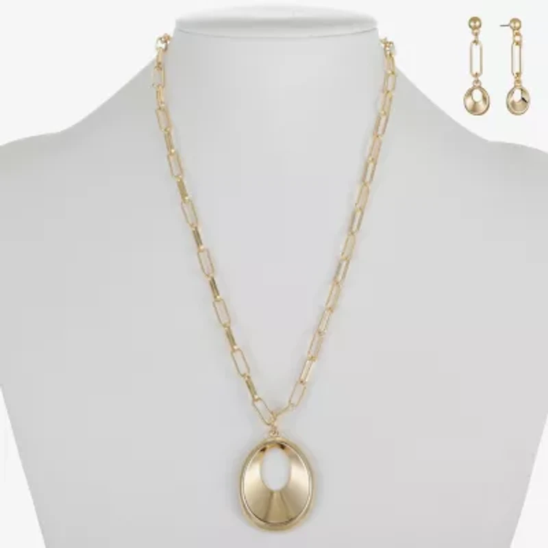 Liz Claiborne Pendant Necklace And Drop Earring Womens 2-pc. Jewelry Set