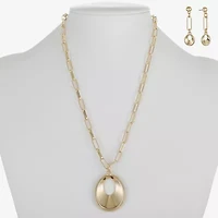 Liz Claiborne Pendant Necklace And Drop Earring Womens 2-pc. Jewelry Set