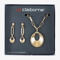 Liz Claiborne Pendant Necklace And Drop Earring Womens 2-pc. Jewelry Set