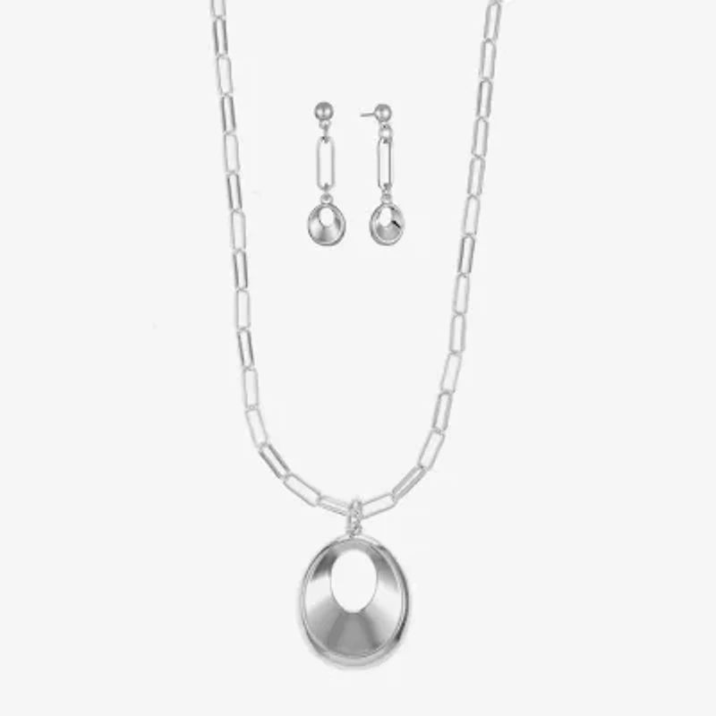 Liz Claiborne Pendant Necklace And Drop Earring Womens 2-pc. Jewelry Set