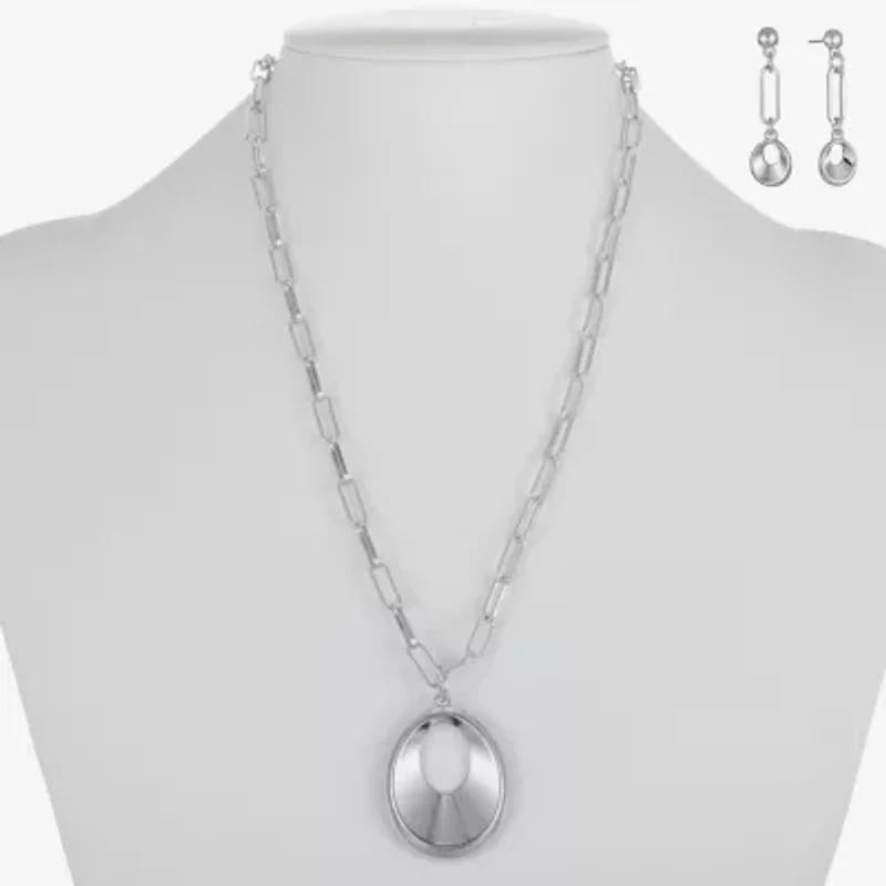 Liz Claiborne Pendant Necklace And Drop Earring Womens 2-pc. Jewelry Set