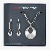 Liz Claiborne Pendant Necklace And Drop Earring Womens 2-pc. Jewelry Set