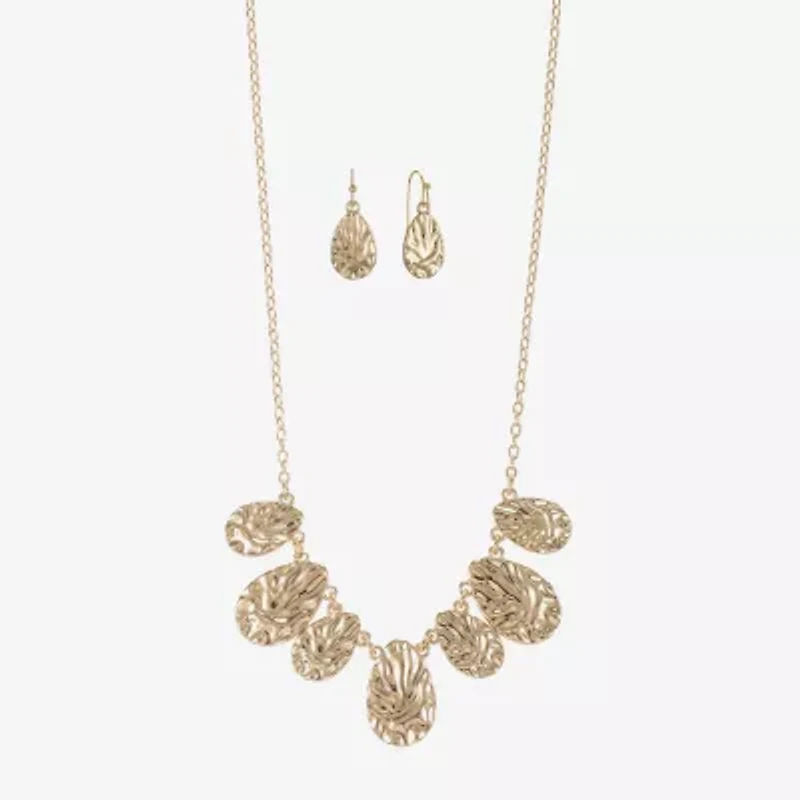 Liz Claiborne Collar Necklace And Drop Earring Womens 2-pc. Jewelry Set