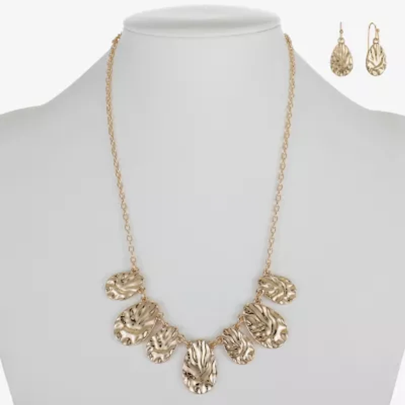 Liz Claiborne Collar Necklace And Drop Earring Womens 2-pc. Jewelry Set