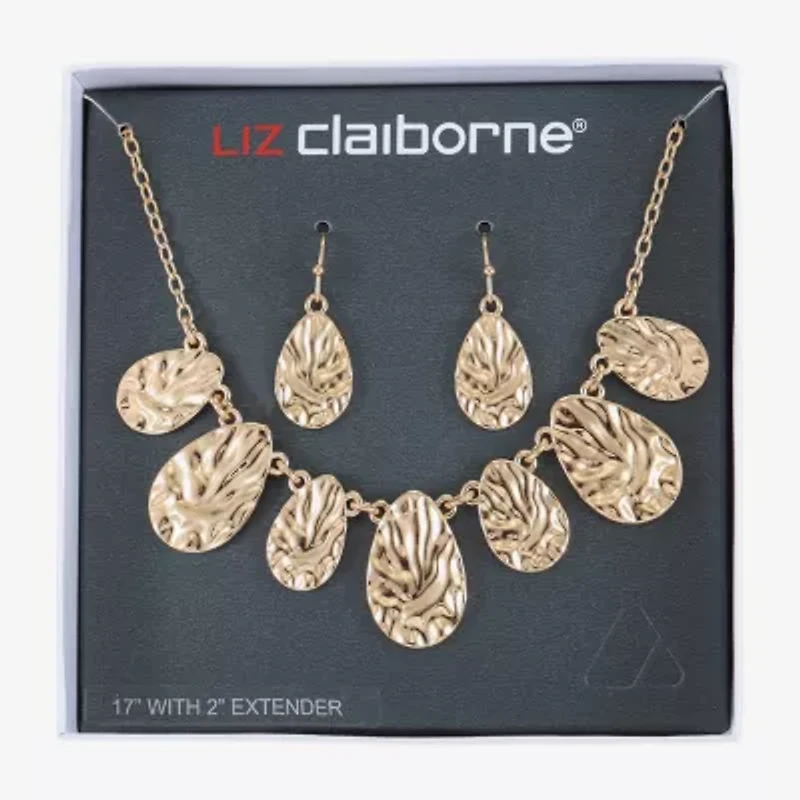 Liz Claiborne Collar Necklace And Drop Earring Womens 2-pc. Jewelry Set