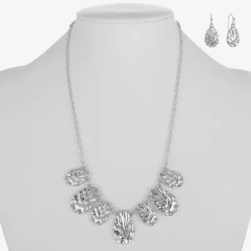 Liz Claiborne Collar Necklace And Drop Earring Womens 2-pc. Jewelry Set