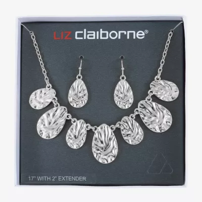 Liz Claiborne Collar Necklace And Drop Earring Womens 2-pc. Jewelry Set