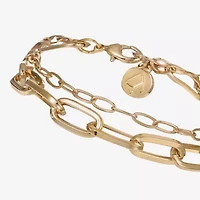 Liz Claiborne Layered Womens Solid Link Bracelet