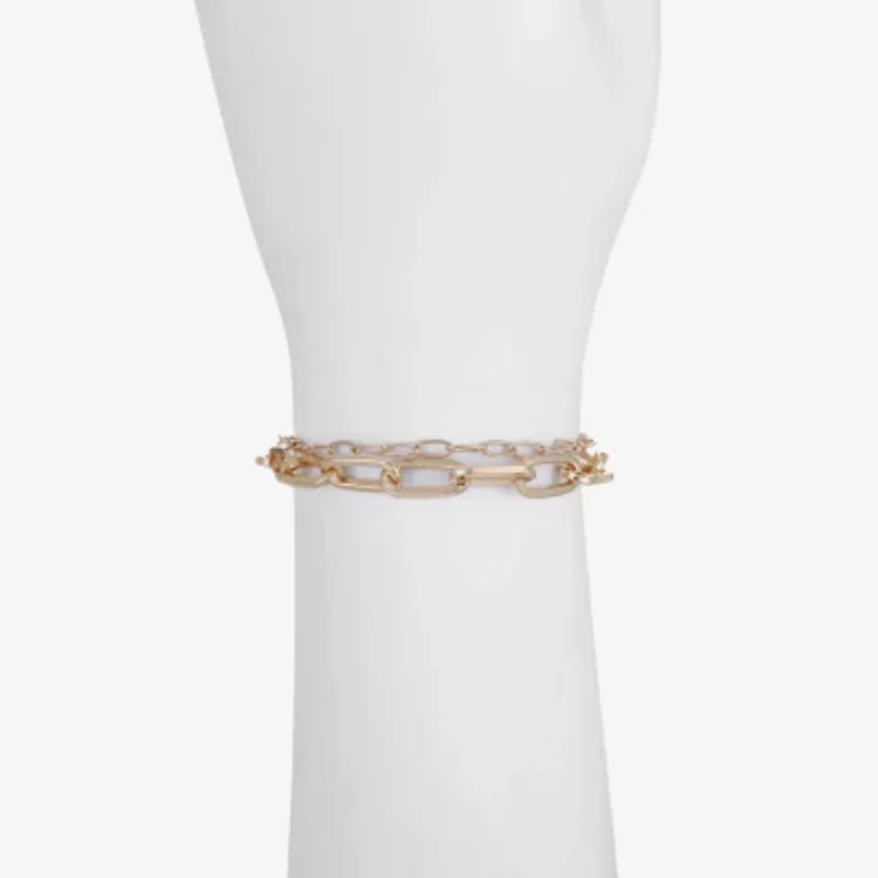 Liz Claiborne Layered Womens Solid Link Bracelet