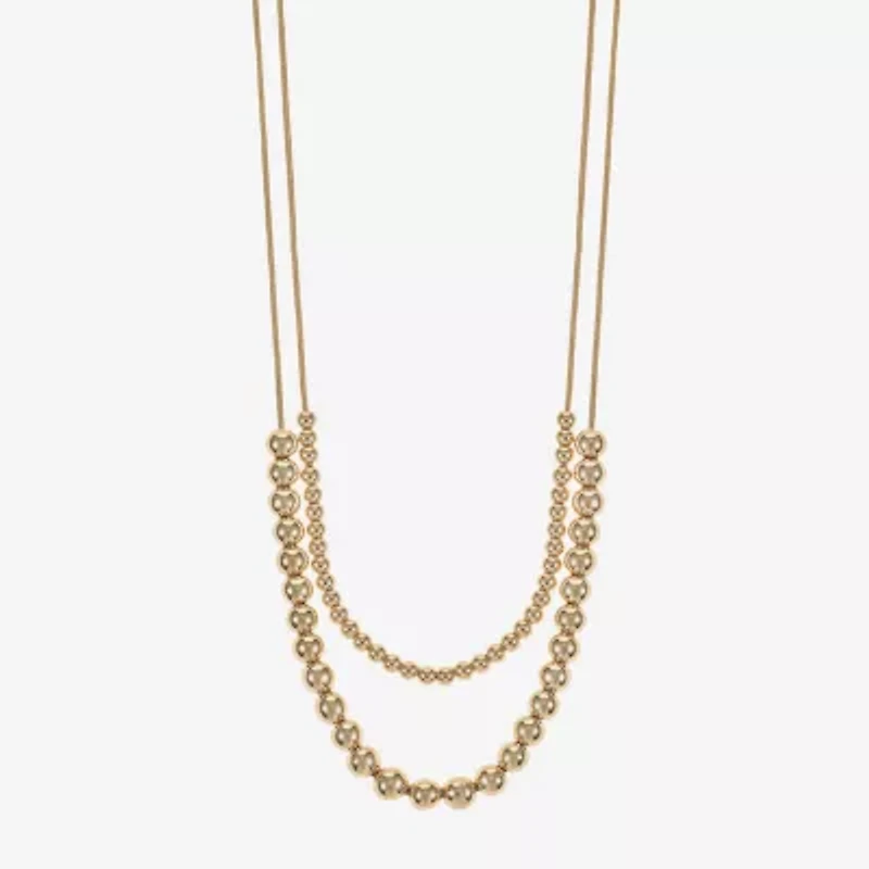 Liz Claiborne Layered Womens 17 Inch Collar Necklace