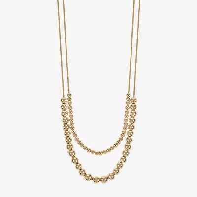 Liz Claiborne Layered Womens 17 Inch Collar Necklace