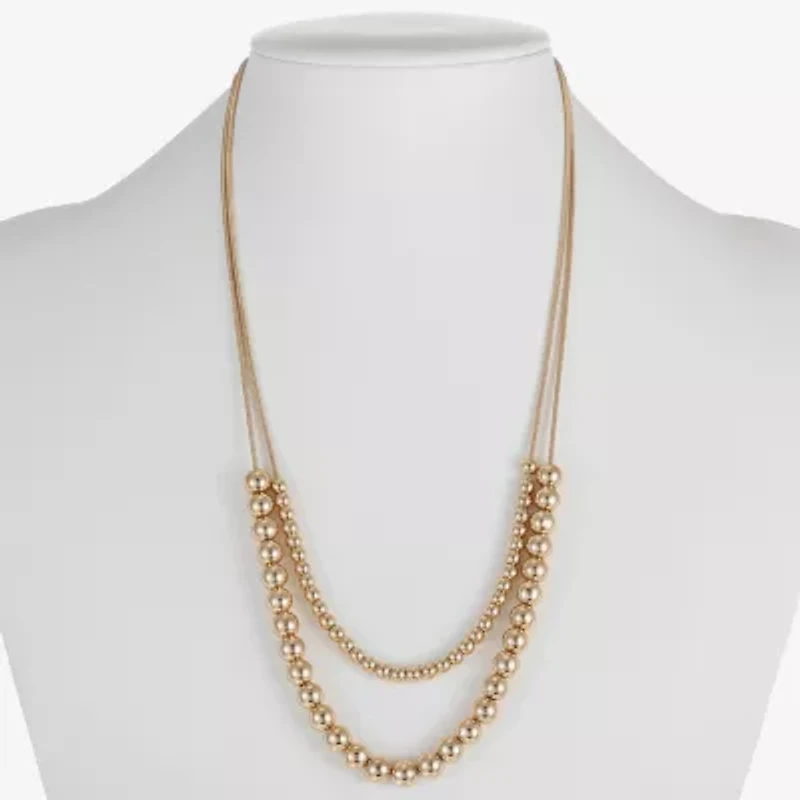 Liz Claiborne Layered Womens 17 Inch Collar Necklace