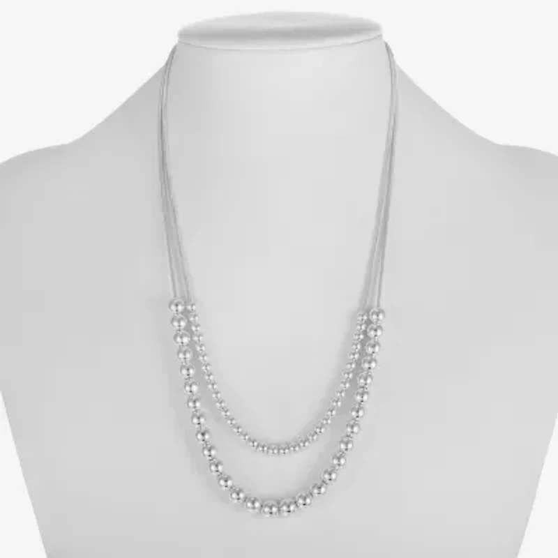 Liz Claiborne Layered Womens 17 Inch Collar Necklace