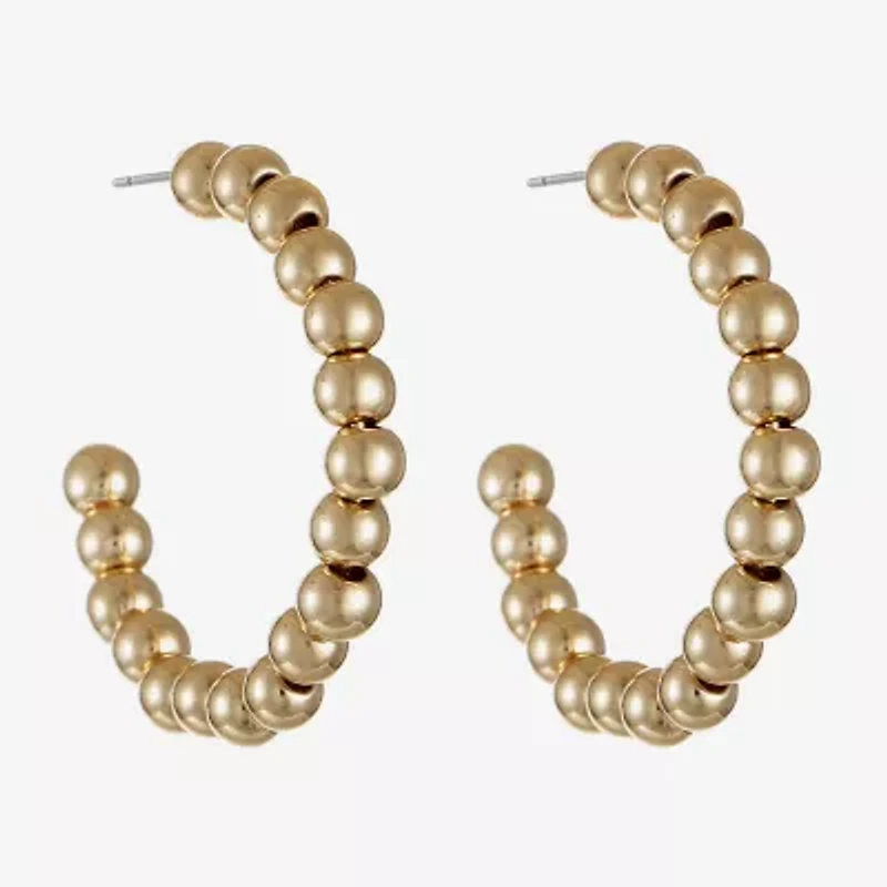Liz Claiborne Open Womens 28mm Round Hypoallergenic Hoop Earrings