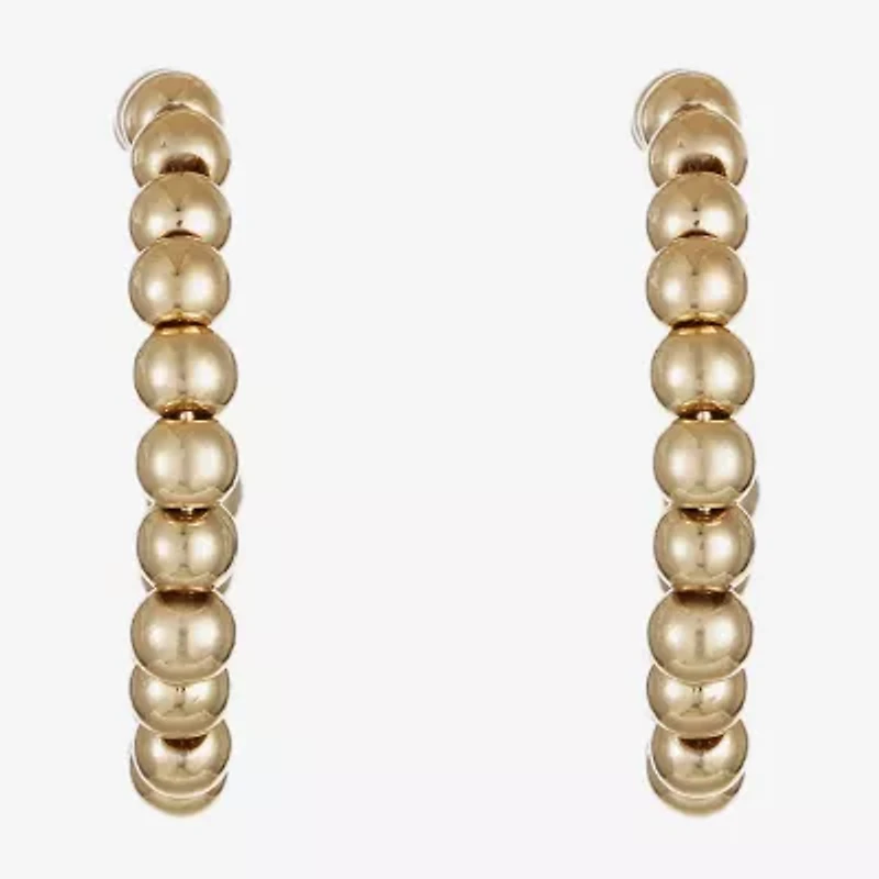 Liz Claiborne Open Womens 28mm Round Hypoallergenic Hoop Earrings