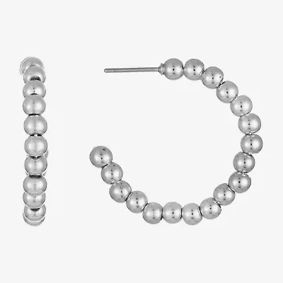 Liz Claiborne Open Womens 28mm Round Hypoallergenic Hoop Earrings